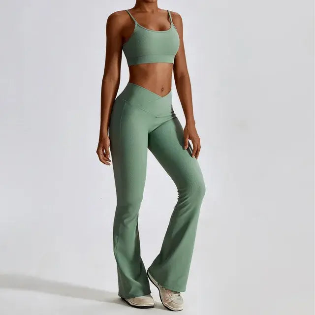 Sportswear Workout Clothes Athletic Green whole body set