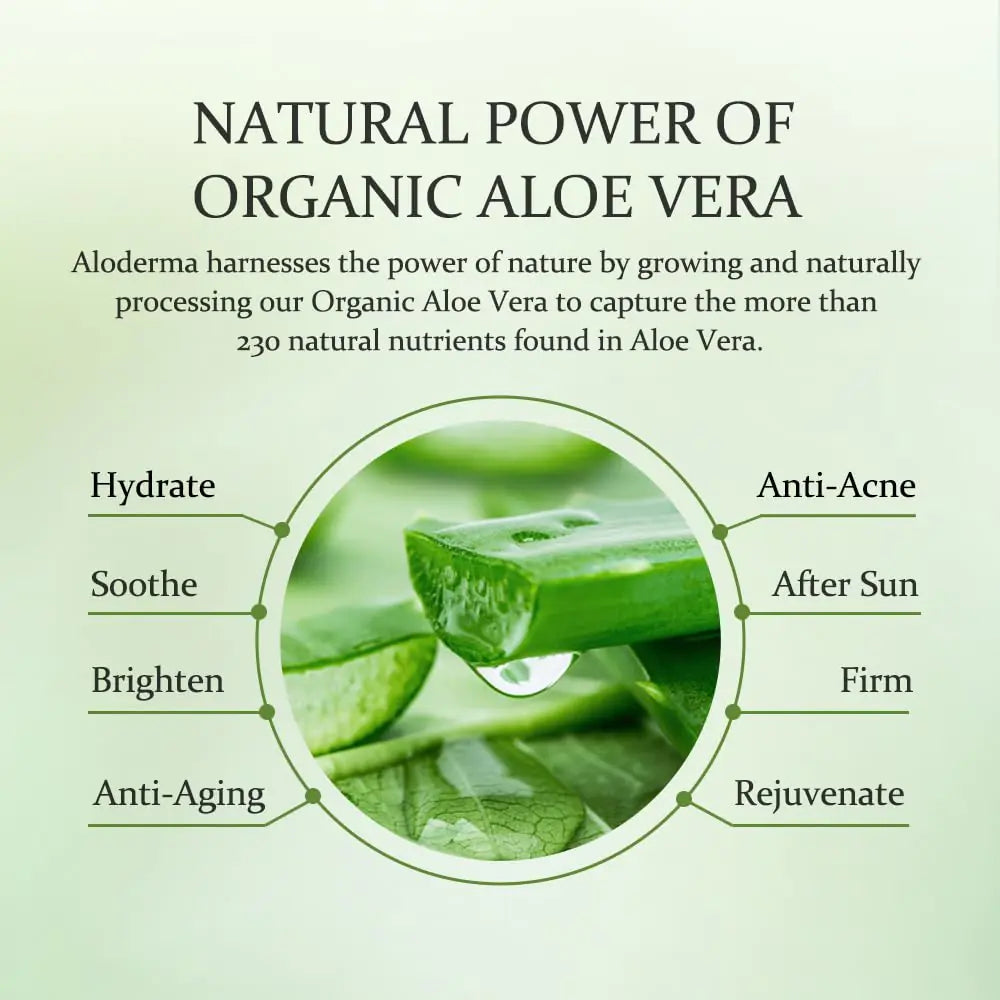 Aloderma 99% Organic Aloe Vera Gel for Face Made within 12 Hours of Harvest - Natural Hydrating Pure Aloe Vera Gel for Soothing Skincare - Moisturizing Aloe Gel for Skin, Face, & Sensitive Skin, 4oz 1 - DivineLuxes