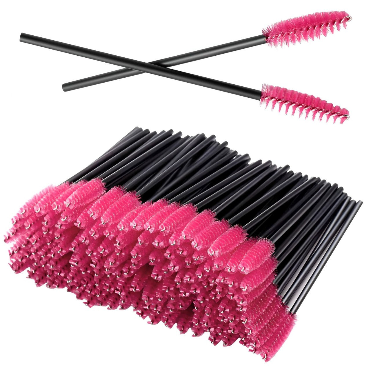 100PCS Disposable Eyelash Mascara Brushes for Eye Lashes Extension Eyebrow and Makeup(Rose) Rose 100 Count (Pack of 1) - DivineLuxes