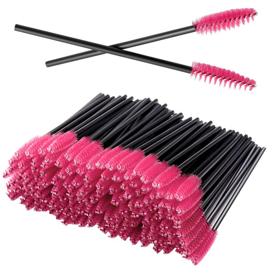 100PCS Disposable Eyelash Mascara Brushes for Eye Lashes Extension Eyebrow and Makeup(Rose) Rose 100 Count (Pack of 1) - DivineLuxes