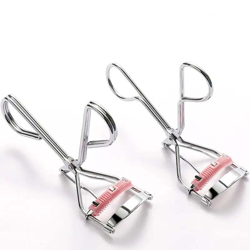 2 Silver Eyelash Curler Pink Comb