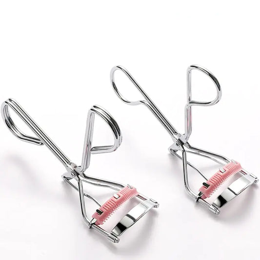 2 Silver Eyelash Curler Pink Comb