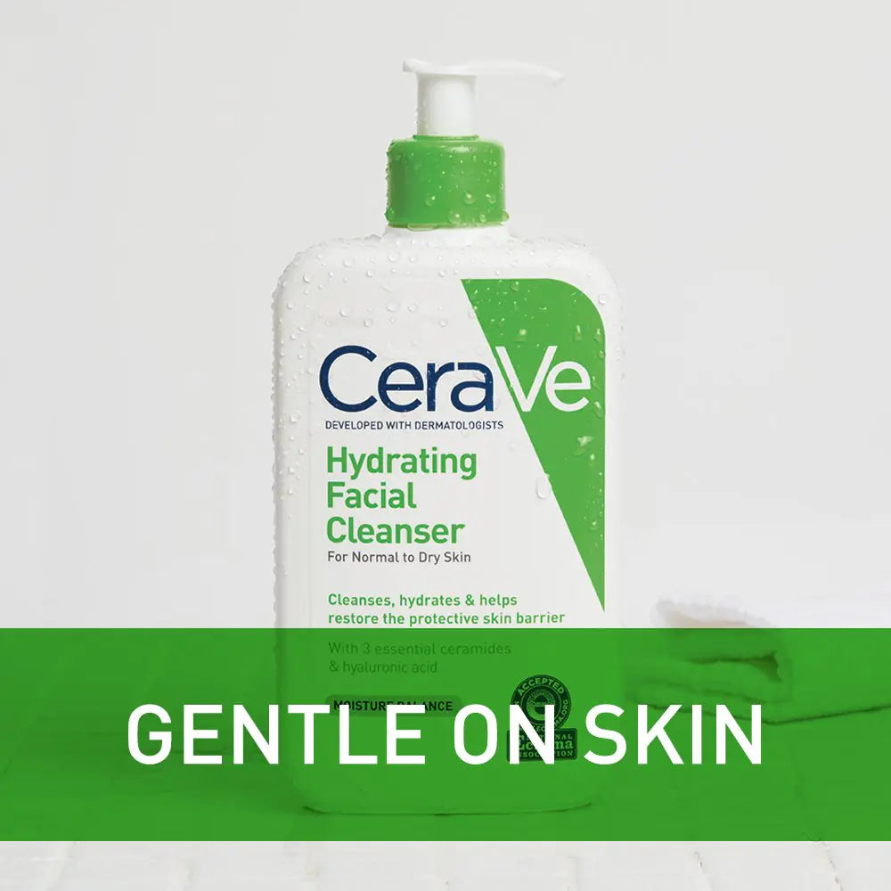 CeraVe Hydrating Facial Cleanser | Moisturizing Face Wash For Dry Skin | Hyaluronic Acid + Ceramides + Glycerin | Hydrating Cleanser For Normal To Dry Skin | National Eczema Assosiation Certified - DivineLuxes