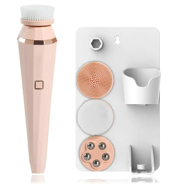 pink set facial Cleansing brush