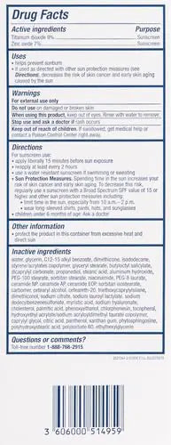 Back Details of the Packaging Box of CeraVe 100% Mineral Sunscreen SPF 50 | Face sunscreen With Zinc Oxide & Titanium Dioxide | Hyaluronic Acid + Niacinamide + Ceramides | Oil Free Sunscreen For Face | Travel Size Sunscreen 2.5 oz - DivineLuxes