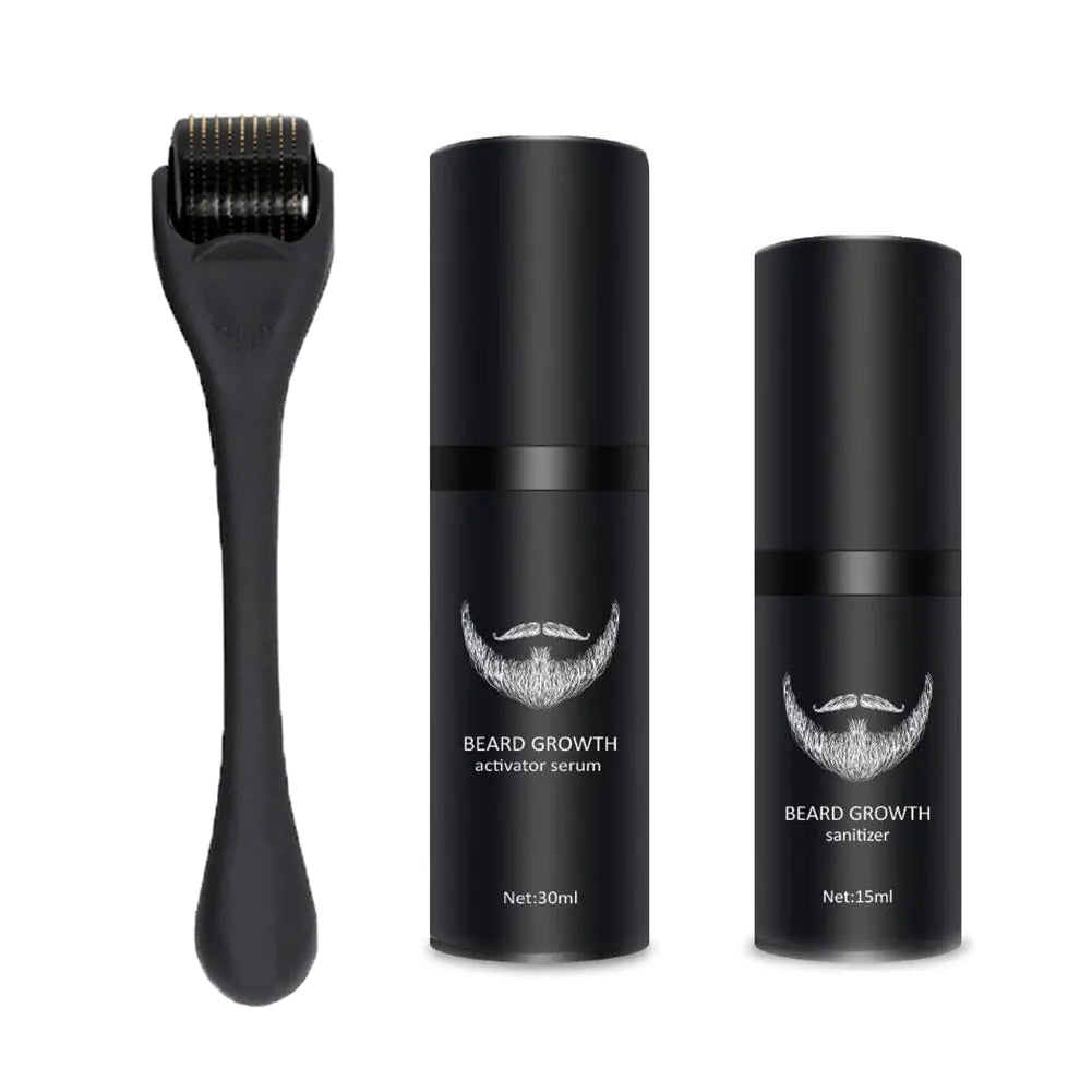 Beard Growth Oil net 30ml and 15 ml with Dermaroller