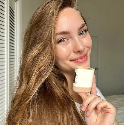 Beautiful Lady using Microcurrent Scalp Massager