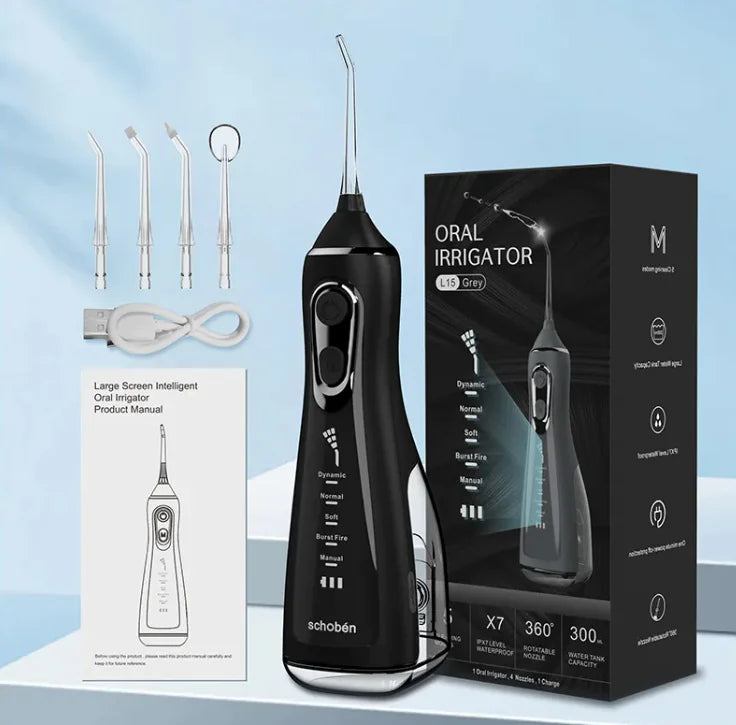 Black Portable Electric Oral Irrigator
