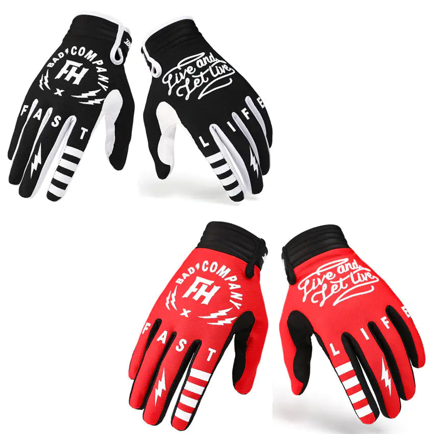 Black and Red  Outdoor Sports Full Finger Gloves - Fast Life