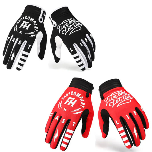 Black and Red  Outdoor Sports Full Finger Gloves - Fast Life