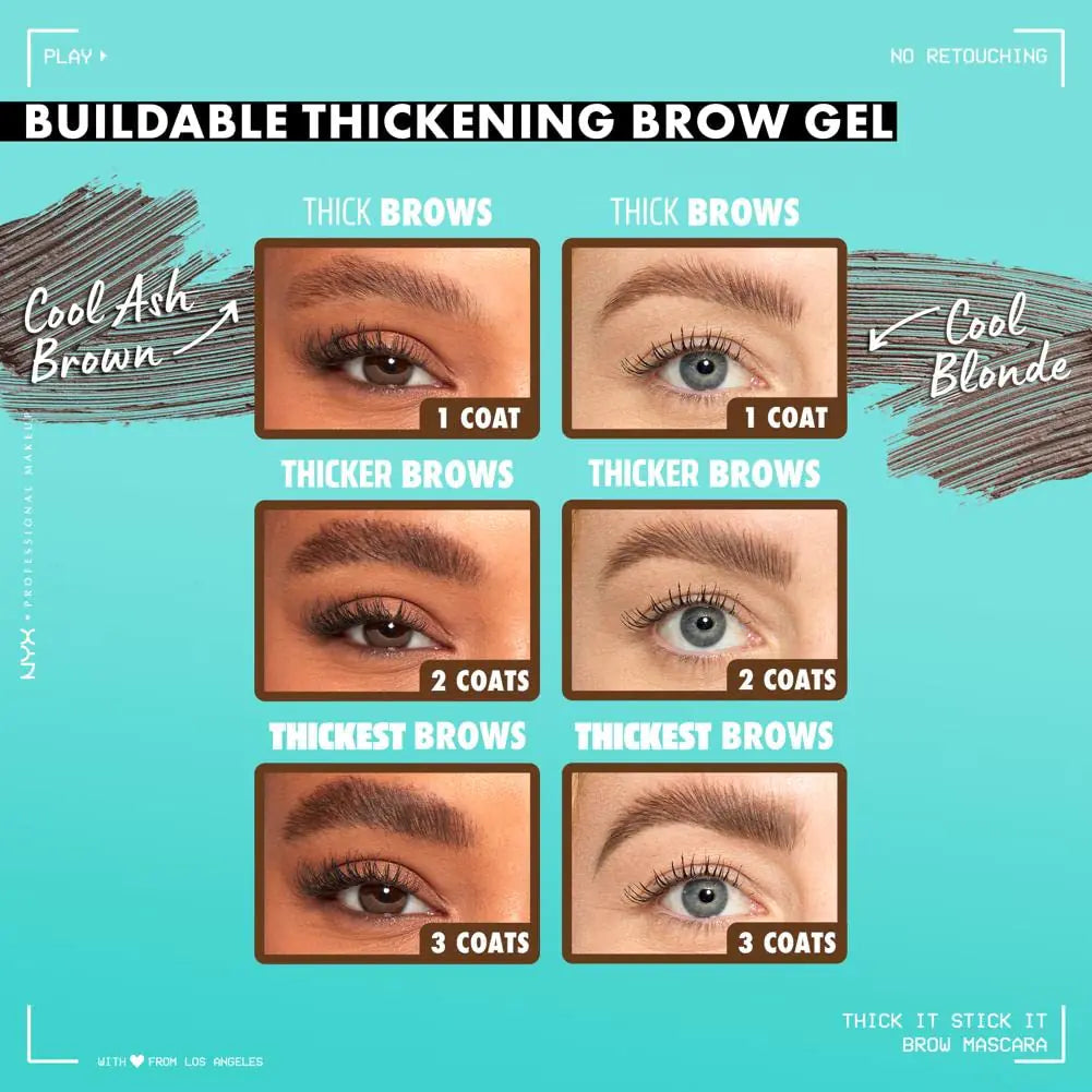 Buildable Thickening Brow gel - Cool Ash Brown and Cool Blonde