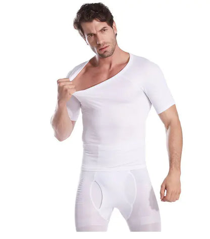 Compression Body Building Shirt Men - White