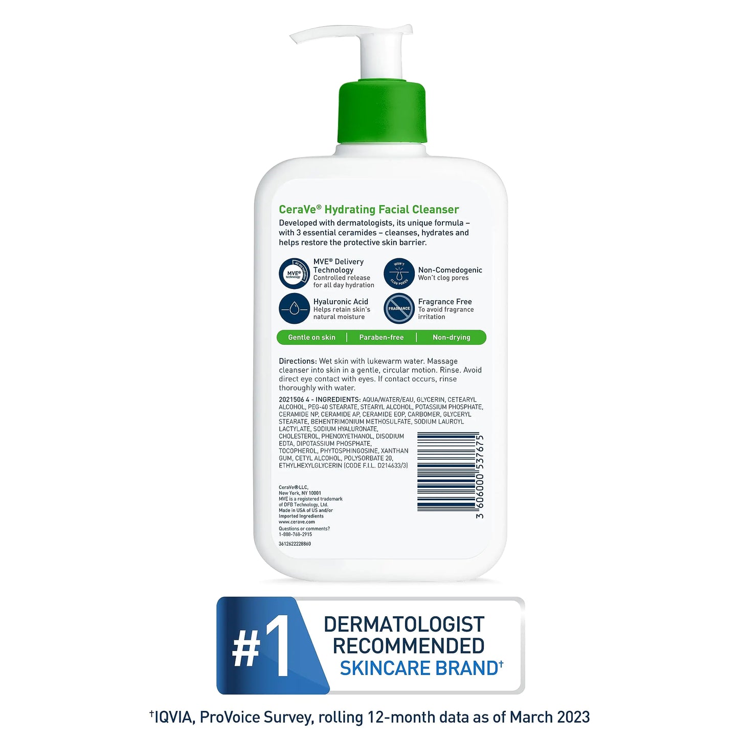 CeraVe Hydrating Facial Cleanser | Moisturizing Face Wash For Dry Skin | Hyaluronic Acid + Ceramides + Glycerin | Hydrating Cleanser For Normal To Dry Skin | National Eczema Assosiation Certified - DivineLuxes