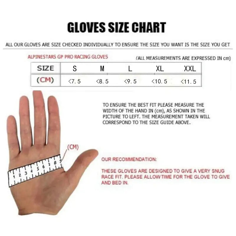 Gloves Size Chart - Outdoor Sports Full Finger Gloves 