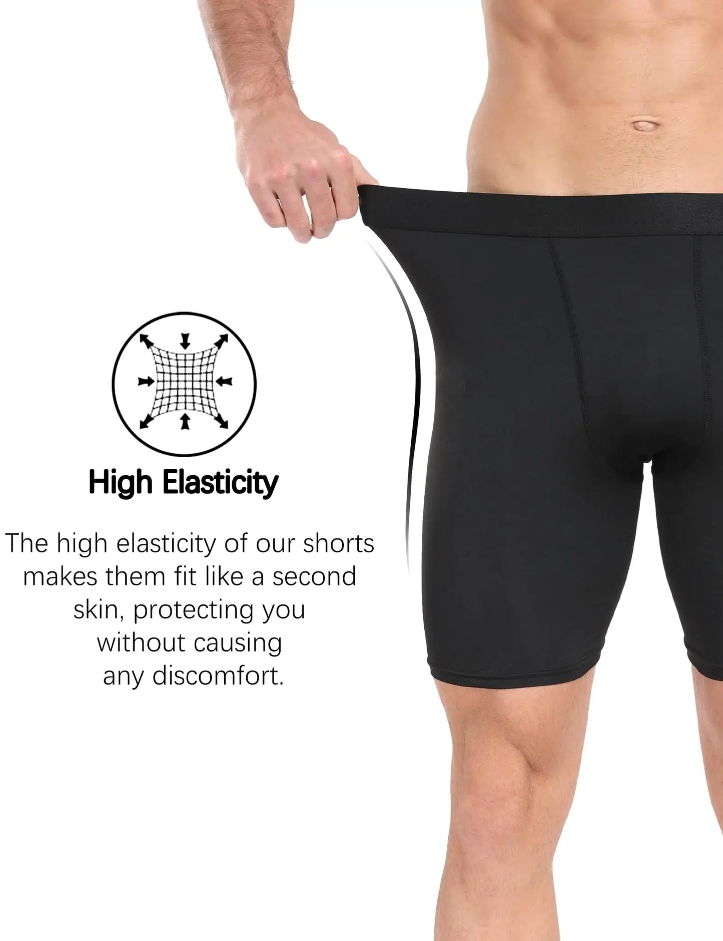 Compression Shorts Men Performance Sports Workout Athletic Running Underwear Shorts Spandex 6 Pack Black Small - DivineLuxes