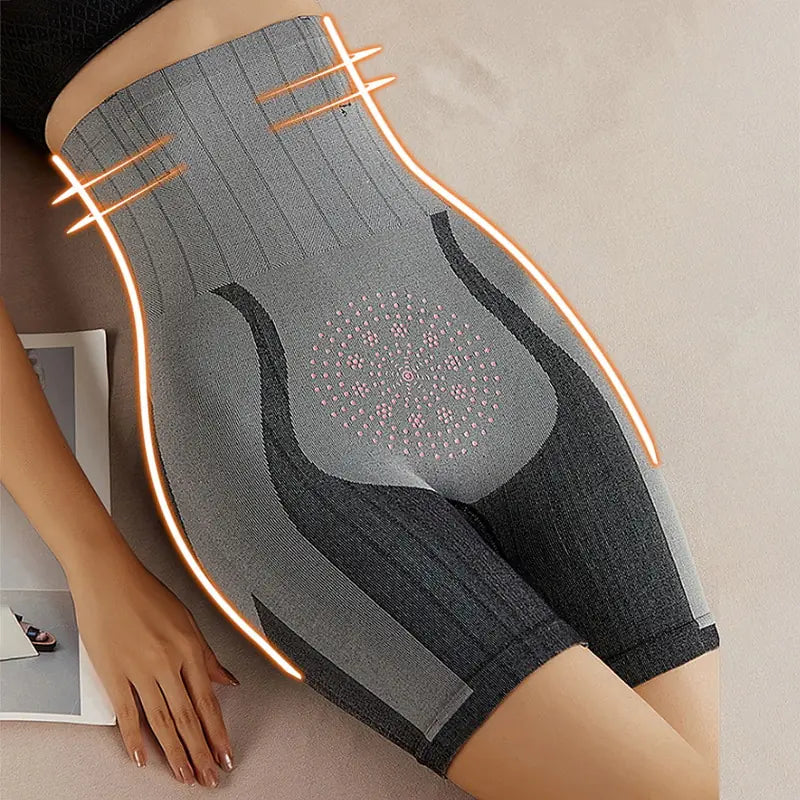 Black and Gray High Waist Women's Fitness Shorts