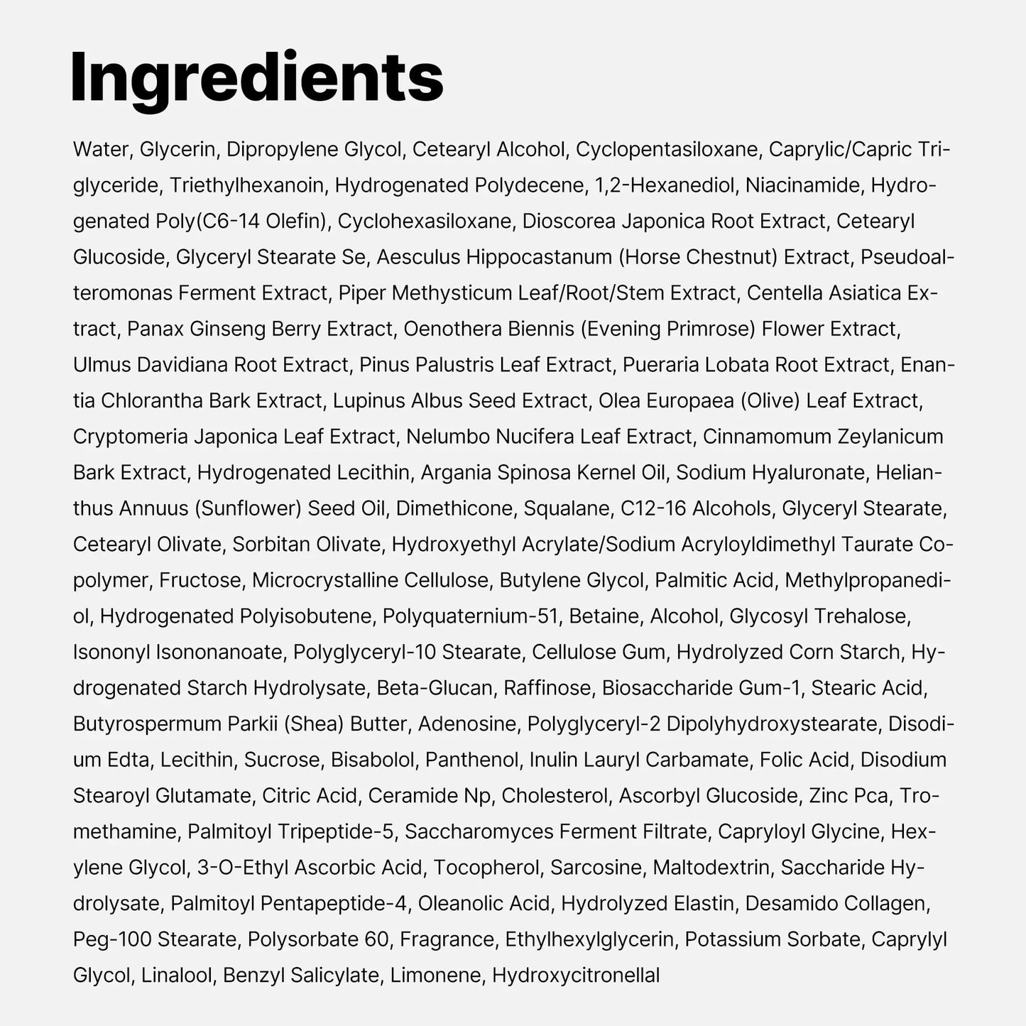 Ingredients of Medicube Triple Collagen Cream - Hydrating & Firming Moisturizer with Hyaluronic Acid, Premium Elastin, Shea Butter - Wrinkle Care & Boosts Elasticity - Korean Skincare, 1.69 oz - DivineLuxes