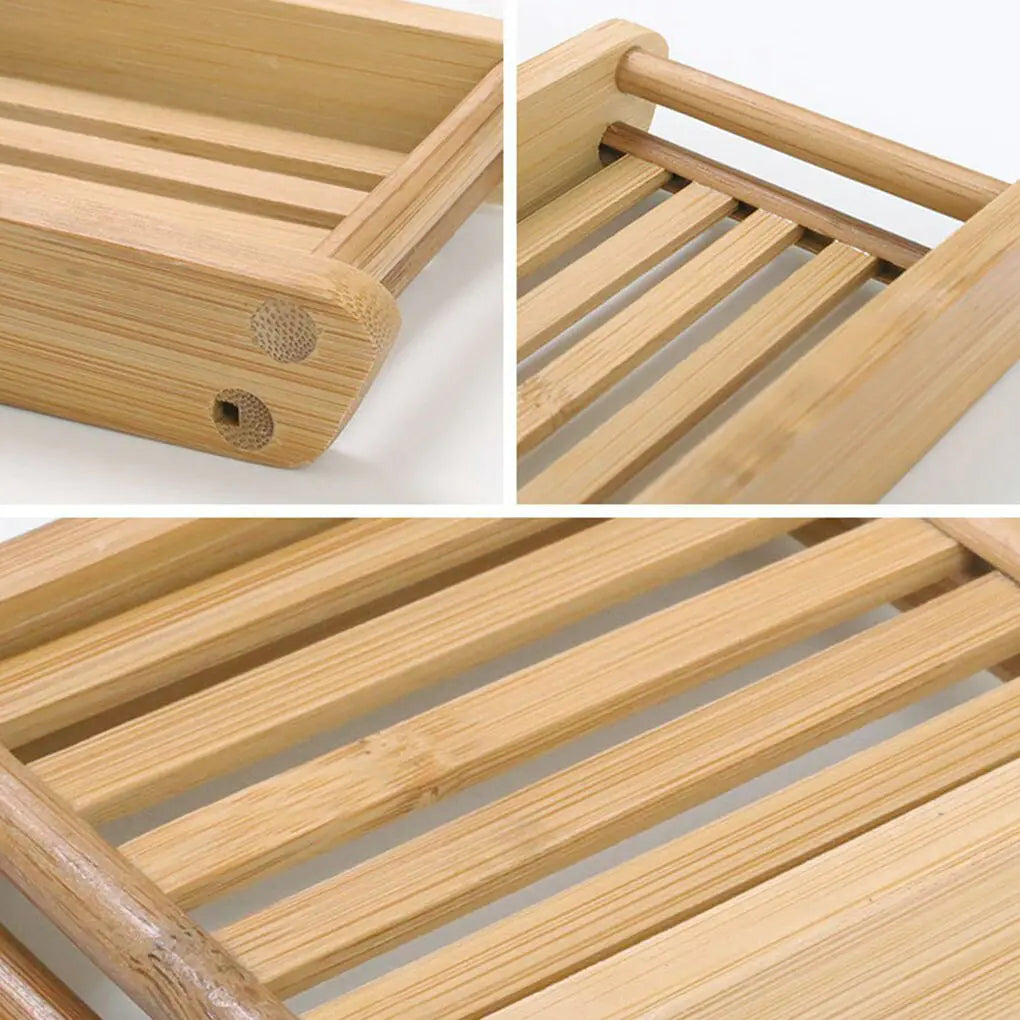 Wooden Bamboo Soap Dish - DivineLuxes