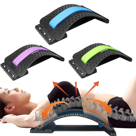 Lady using Magic Stretch Back Massager - 3 different colors