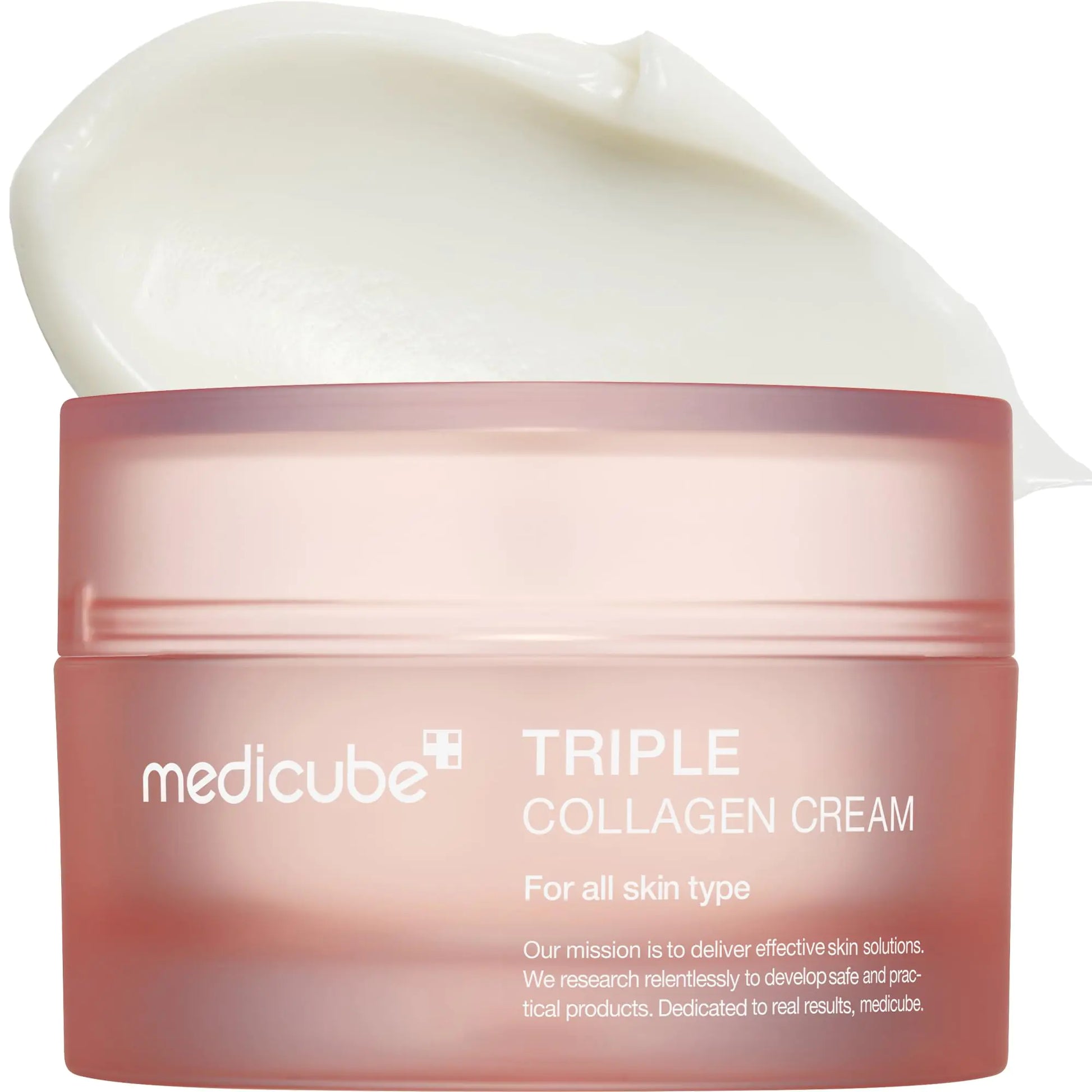 Medicube Triple Collagen Cream - Hydrating & Firming Moisturizer with Hyaluronic Acid, Premium Elastin, Shea Butter - Wrinkle Care & Boosts Elasticity - Korean Skincare, 1.69 oz - DivineLuxes