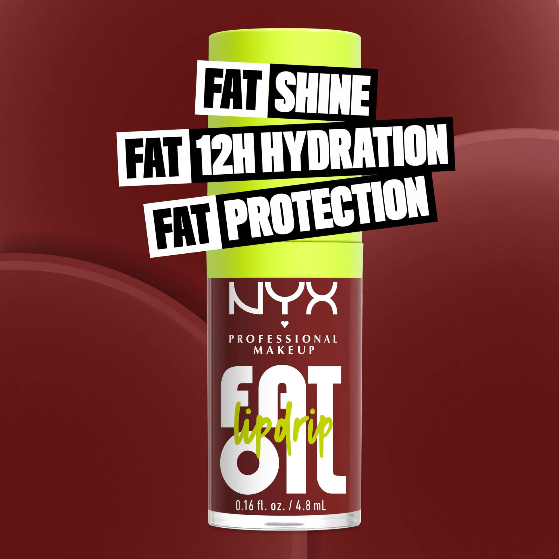 NYX PROFESSIONAL MAKEUP Fat Oil Lip Drip, Moisturizing, Shiny and Vegan Tinted Lip Gloss  - Fat Shine 12H Hydration  and protection
