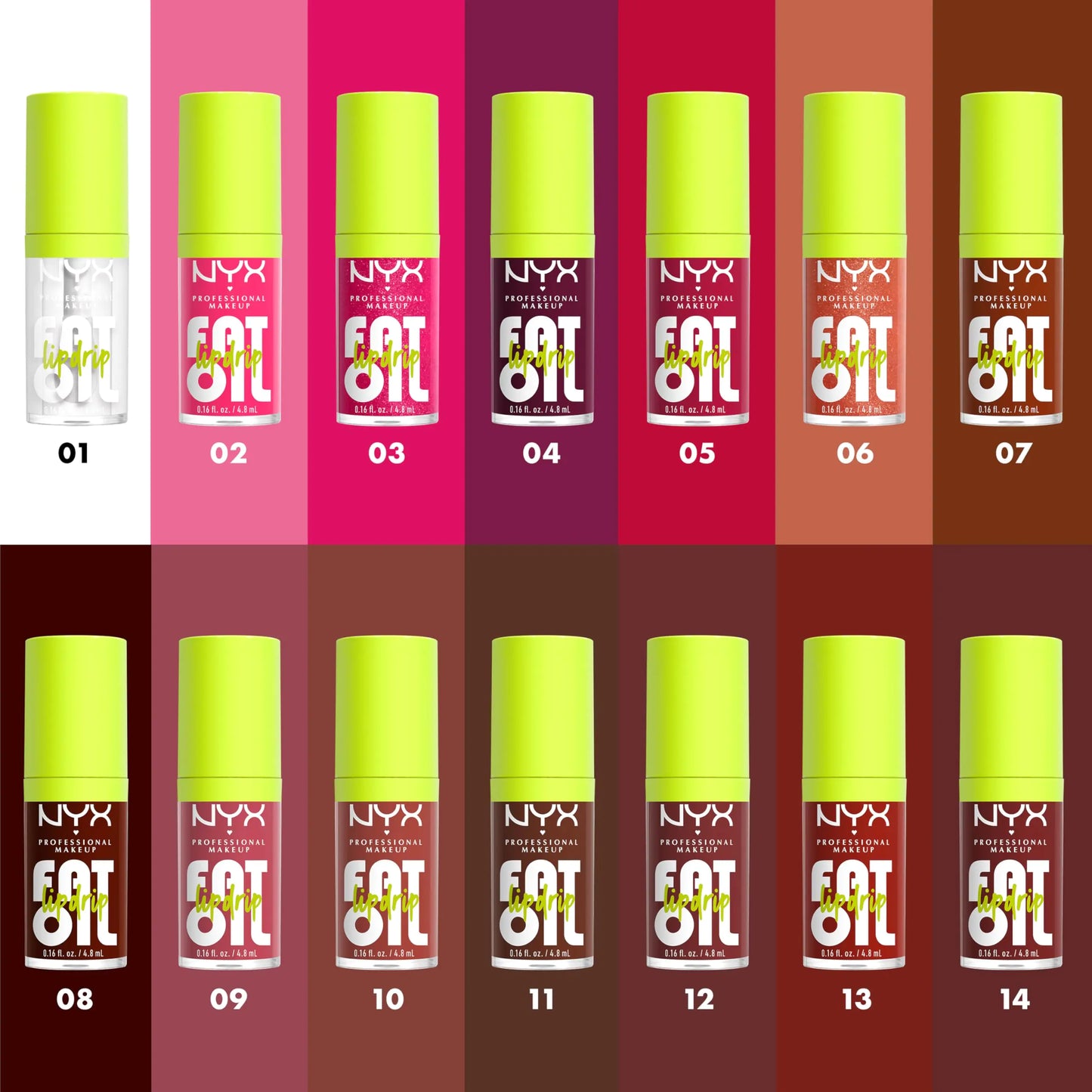 NYX PROFESSIONAL MAKEUP Fat Oil Lip Drip, Moisturizing, Shiny and Vegan Tinted Lip Gloss different shades of color