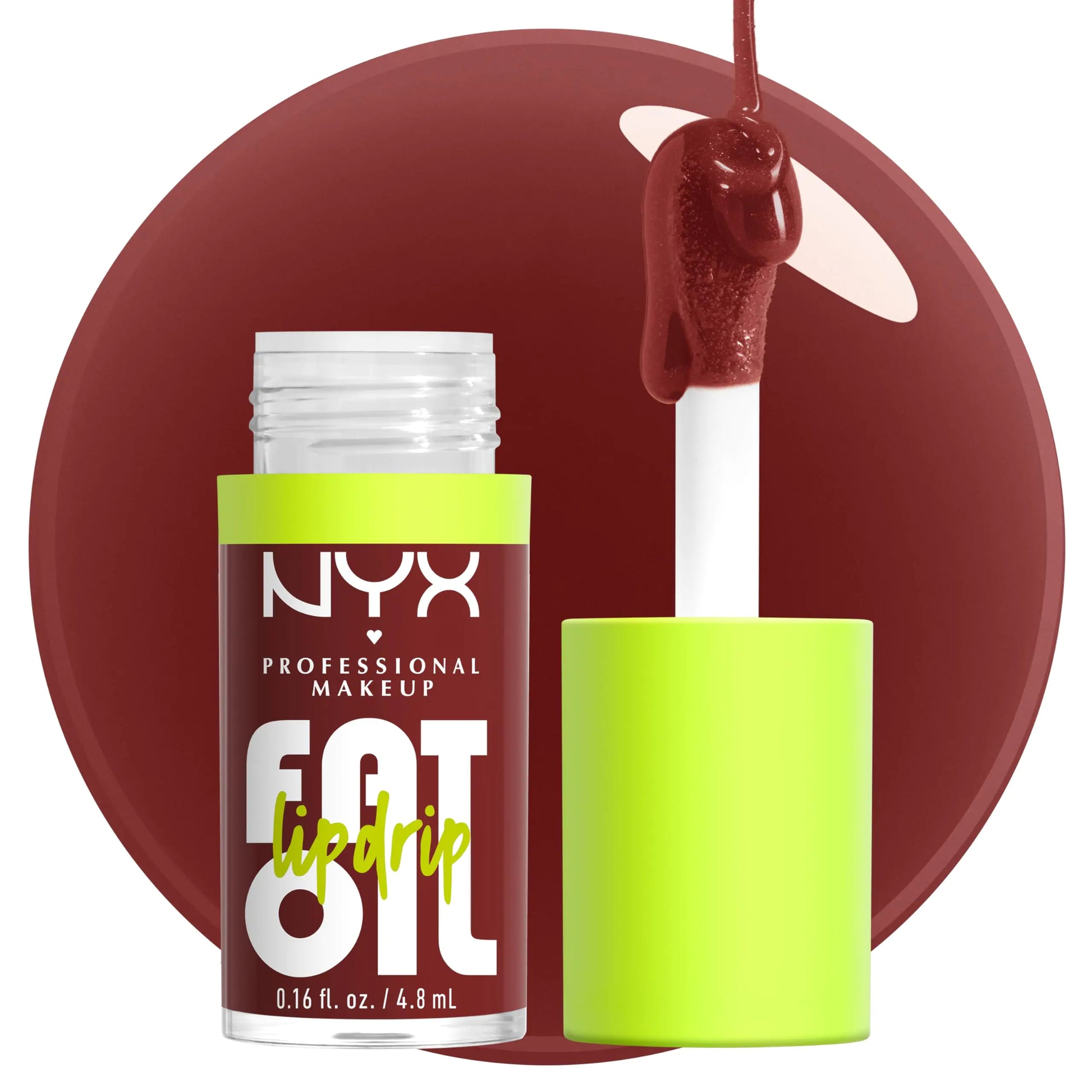 NYX Professional Makeup Fat oil Lip Drip, Moisturizing, Shiny, and Vegan Tinted Lip Gloss opened Bottle