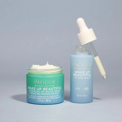 Pacifica Wake Up Beautiful Overnight Retinoid Cream and retinoid Serum