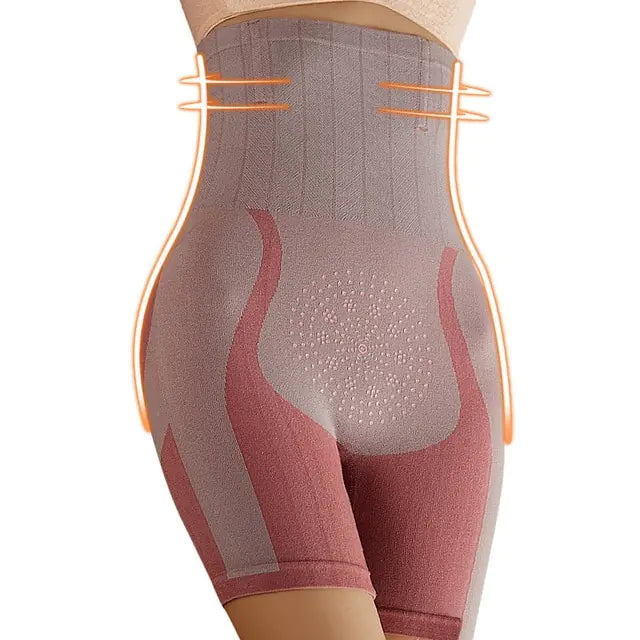 Pink Beige High Waist Women's Fitness Shorts