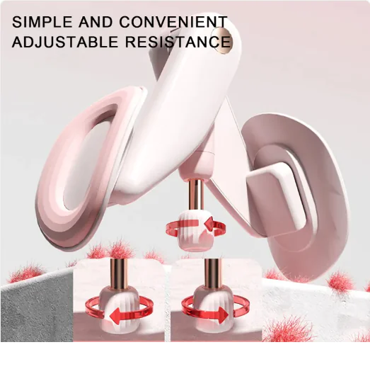 Pink Simple and Convenient Adjustable Resistance Thigh Tone Master Hip and Pelvic Flor Muscle Trainer