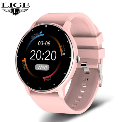 Pink Smart Watch Full Touch Screen Sport Fitness Watch
