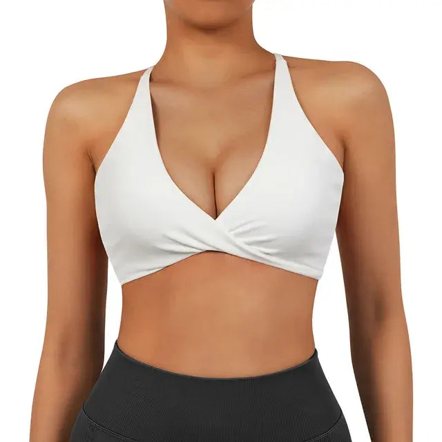 White Seamless Anti-Sweat Sports Bra for Woman - DivineLuxes