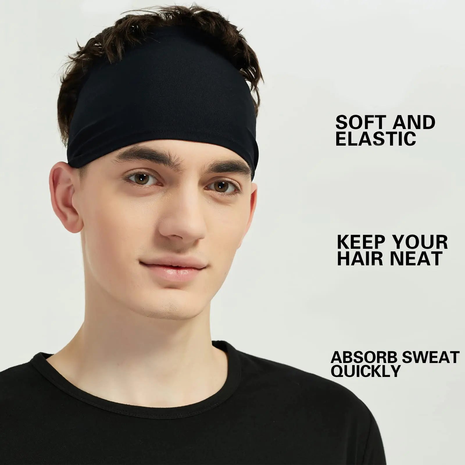 features of the headband and man wearing it