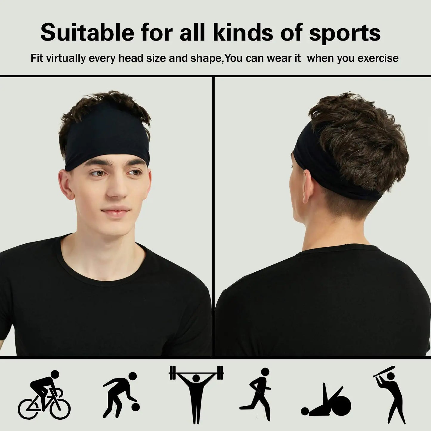 man wearing the headband front and back 
