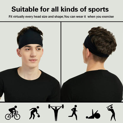 man wearing the headband front and back 