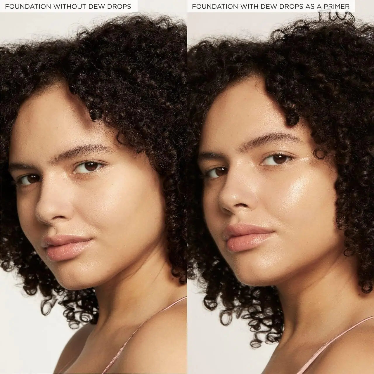 The Difference Between Foundation without Dew Drops and Foundation with Dew Drops as a Primer - Using Glow Recipe Watermelon Niacinamide Dew Drops