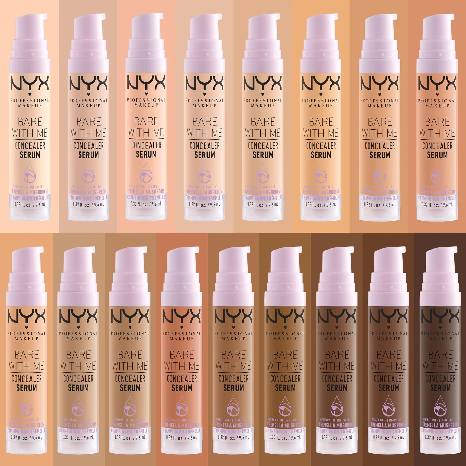 NYX PROFESSIONAL MAKEUP Bare With Me Concealer Serum, Up To 24Hr Hydration - Rich 12 Rich 0.32 Fl Oz (Pack of 1) - DivineLuxes