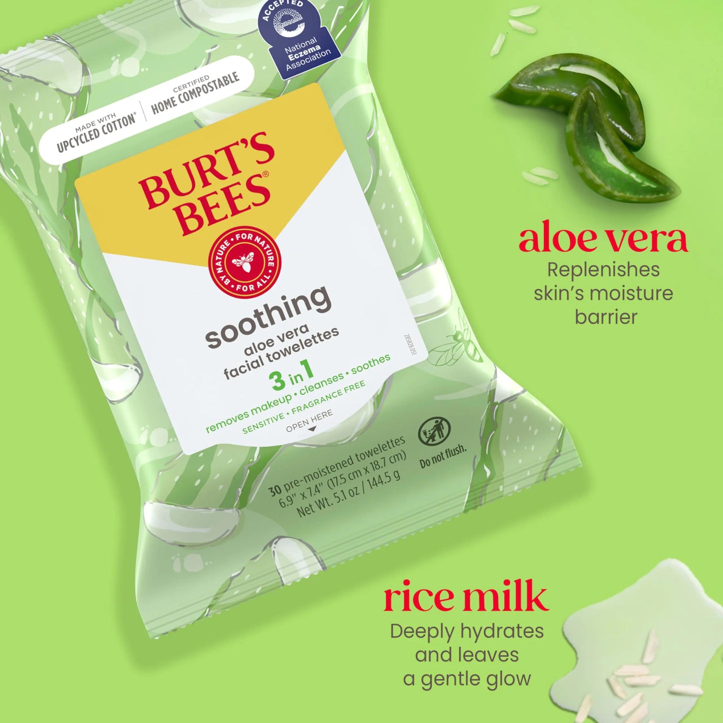 Aloe vera and rice milk