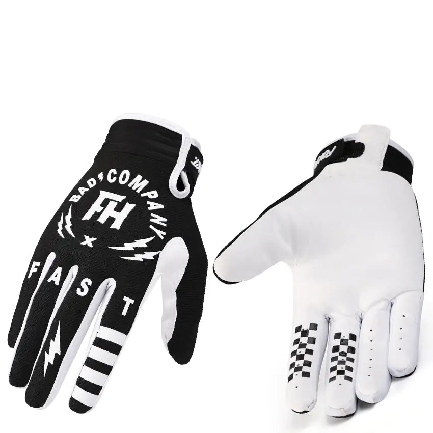 White and Black Outdoor Sports Full Finger Gloves - DivineLuxes
