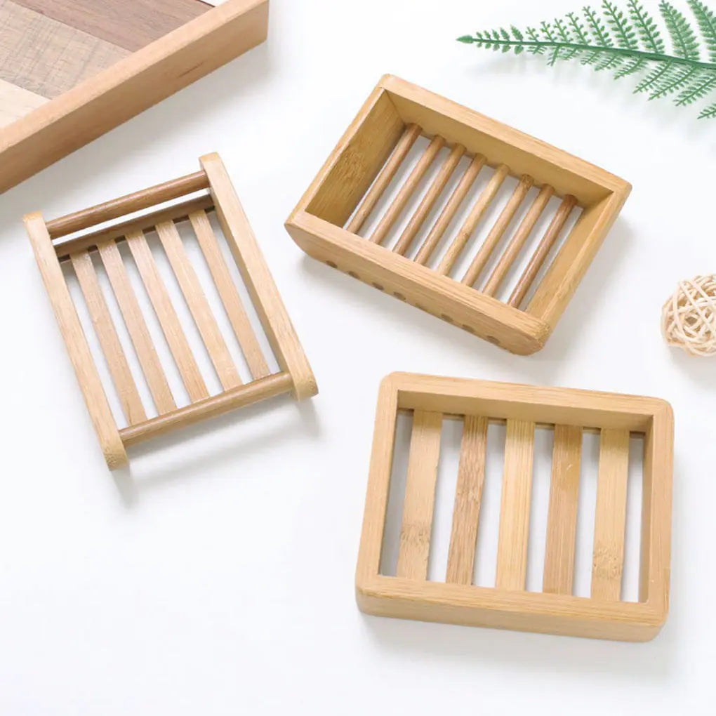 Wooden Bamboo Soap Dish 3 Different soap plates