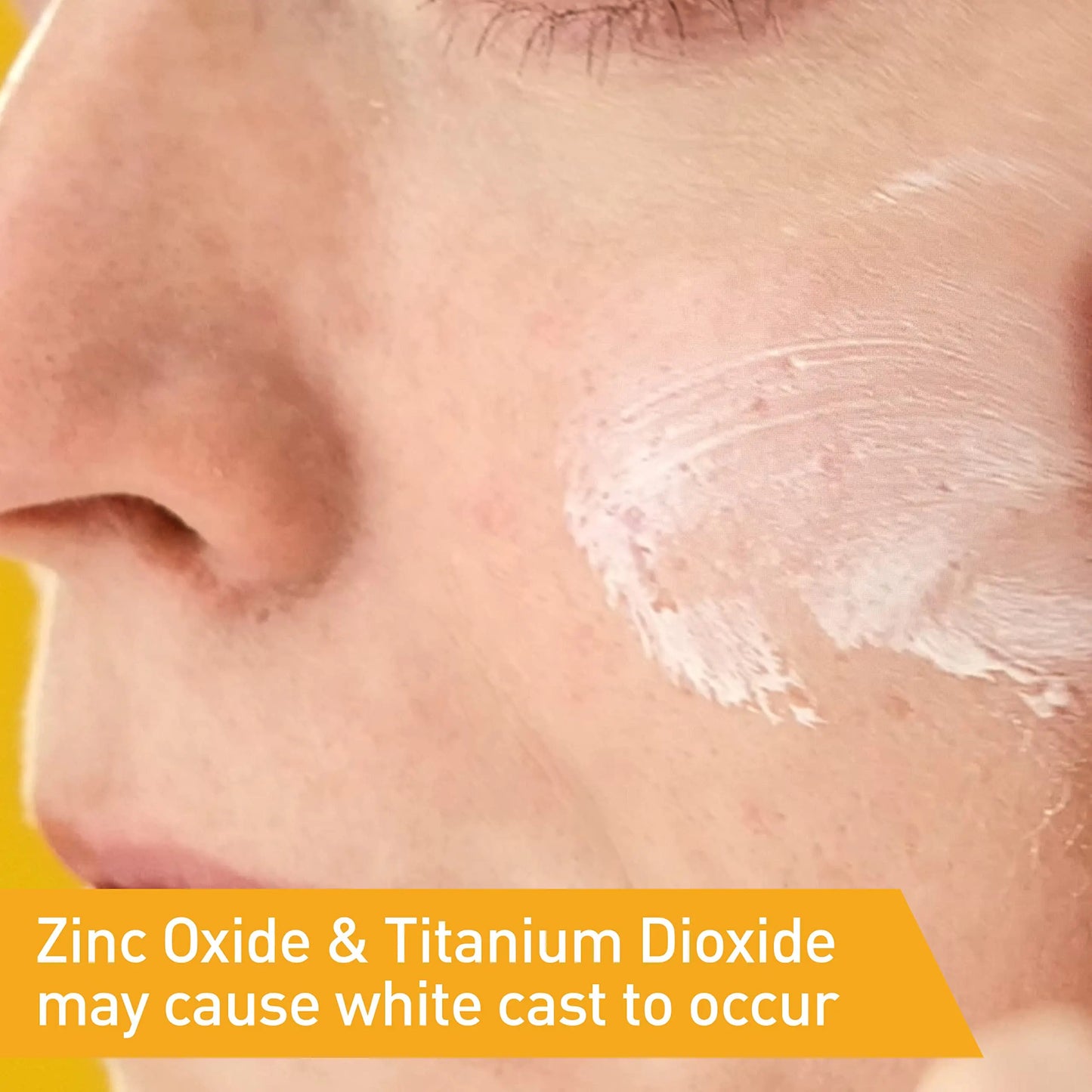 Zinc Oxide & Titanium Dioxide applied on the Skin - CeraVe 100% Mineral Sunscreen SPF 50 | Face sunscreen With Zinc Oxide & Titanium Dioxide | Hyaluronic Acid + Niacinamide + Ceramides | Oil Free Sunscreen For Face | Travel Size Sunscreen 2.5 oz - DivineLuxes