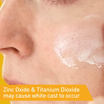 Zinc Oxide & Titanium Dioxide applied on the Skin - CeraVe 100% Mineral Sunscreen SPF 50 | Face sunscreen With Zinc Oxide & Titanium Dioxide | Hyaluronic Acid + Niacinamide + Ceramides | Oil Free Sunscreen For Face | Travel Size Sunscreen 2.5 oz - DivineLuxes