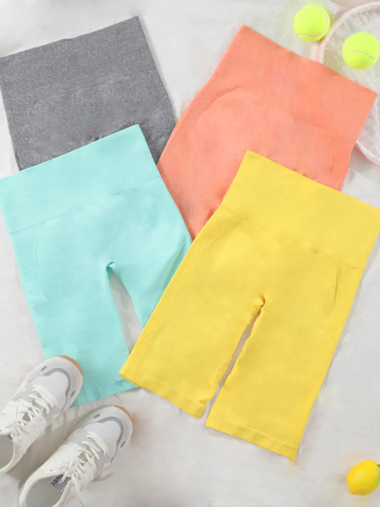Yellow, Blue , Gray, Orange Fitness Yoga Shorts