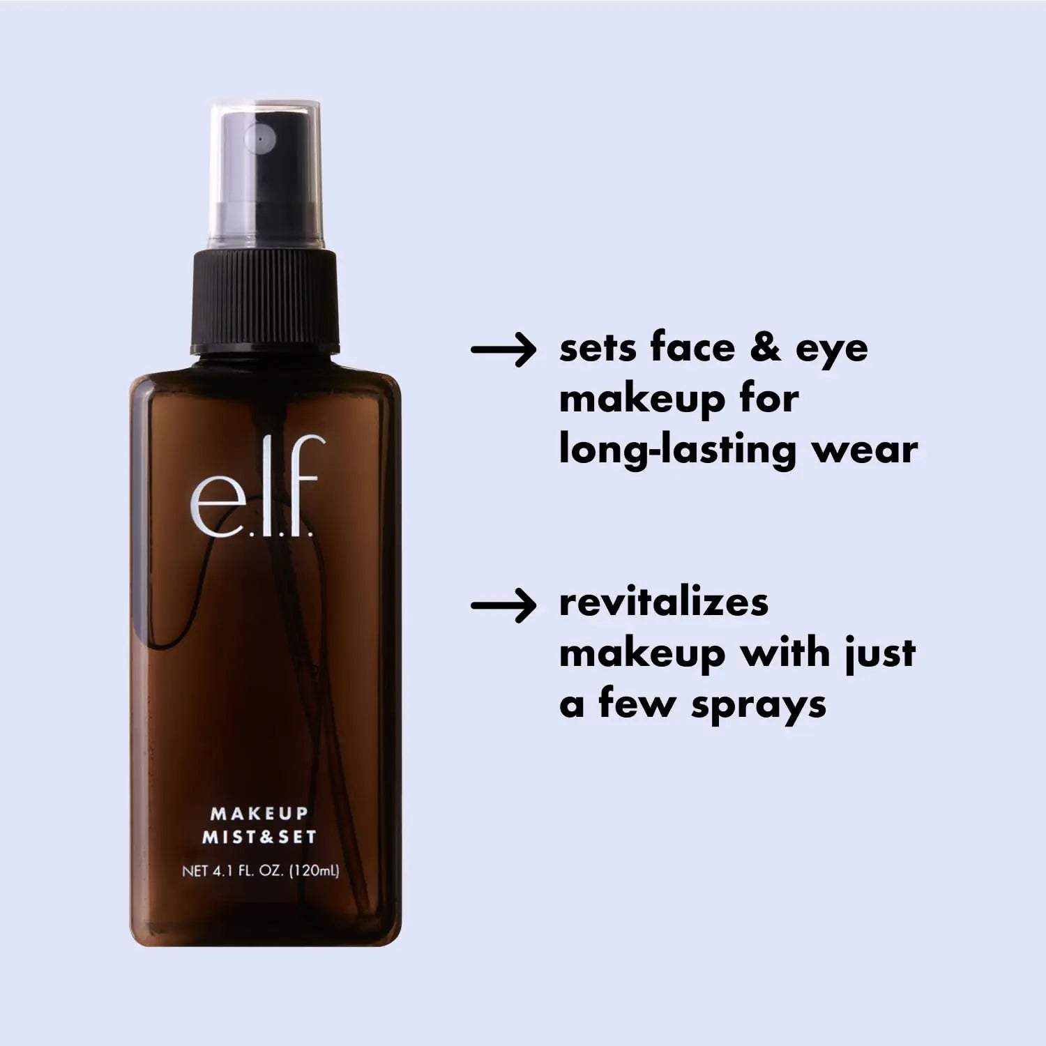 e.l.f. Makeup Mist & Set, Hydrating Setting Spray For Setting & Reviving Makeup, Soothes & Hydrates Skin, Infused With Vitamin A, Vegan & Cruelty-free 4.05 Fl Oz (120 ml) - DivineLuxes