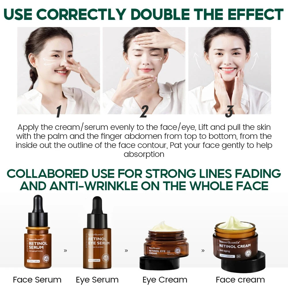 VIBRANT GLAMOUR Retinol Face Cream And Eye Serum - DivineLuxes
