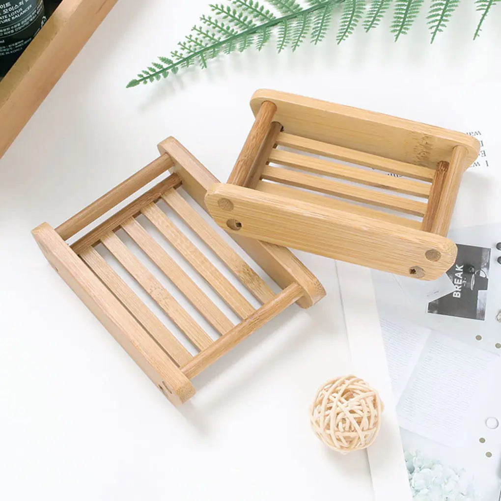 Wooden Bamboo Soap Dish - DivineLuxes