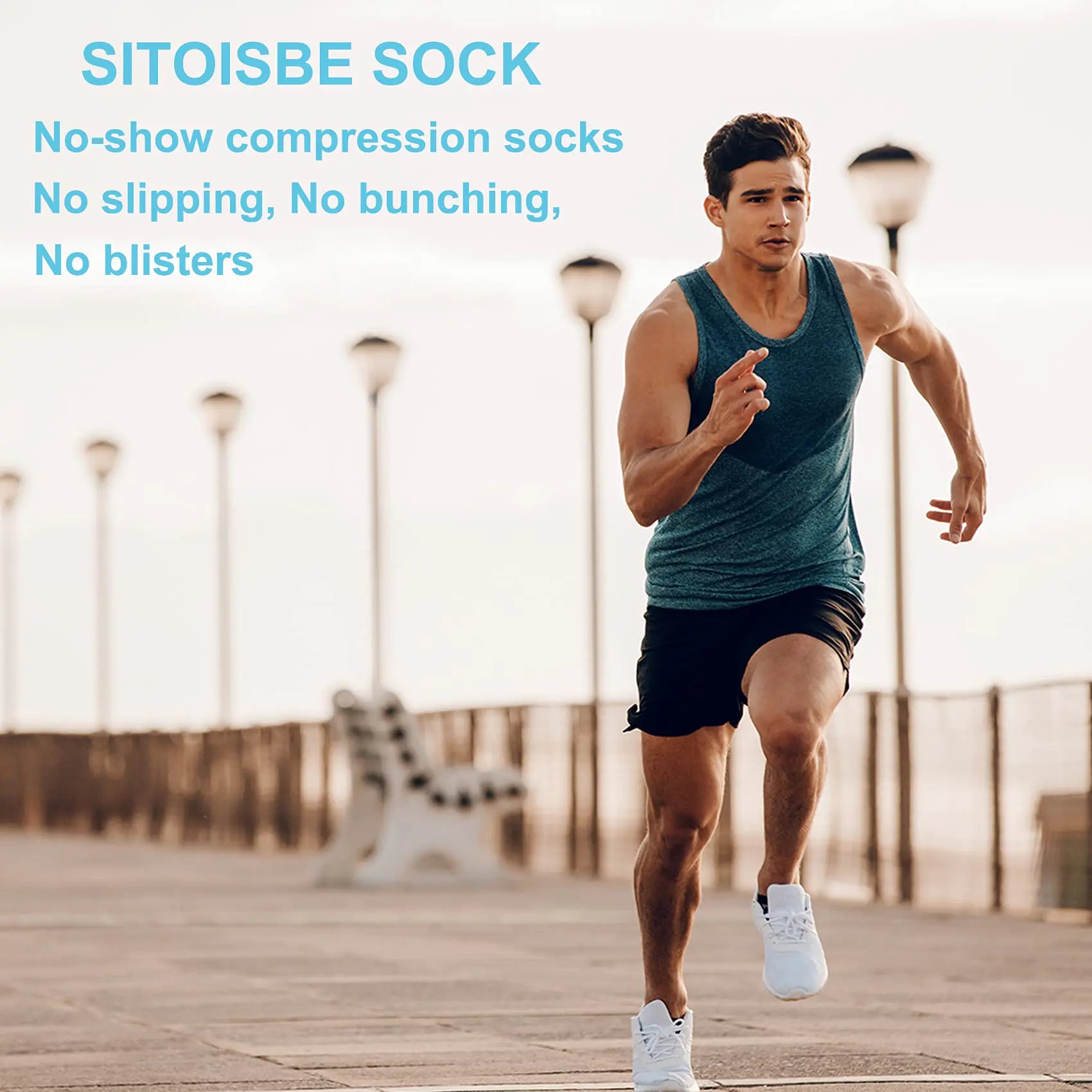 No Show Sports Compression Socks for Men and Women Circulation 4/8 Pack Large Black(4) & Grey(4) - DivineLuxes