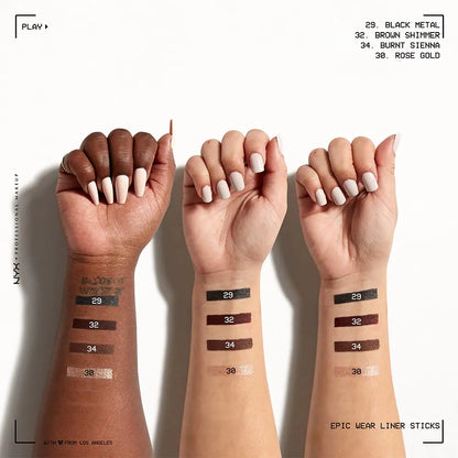 NYX PROFESSIONAL MAKEUP Epic Wear Liner Stick, Long-Lasting Eyeliner Pencil - Burnt Sienna 34 Burnt Sienna 1 Count (Pack of 1) - DivineLuxes